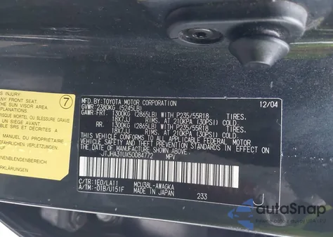 2005 Lexus Rx 330 from USA, damaged, VIN JTJHA31UX50084772